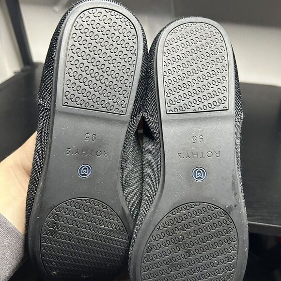 Rothy’s Women’s Size 9.5 Black Round Toe Flats Sandals Shoes Slip On - Picture 7 of 8